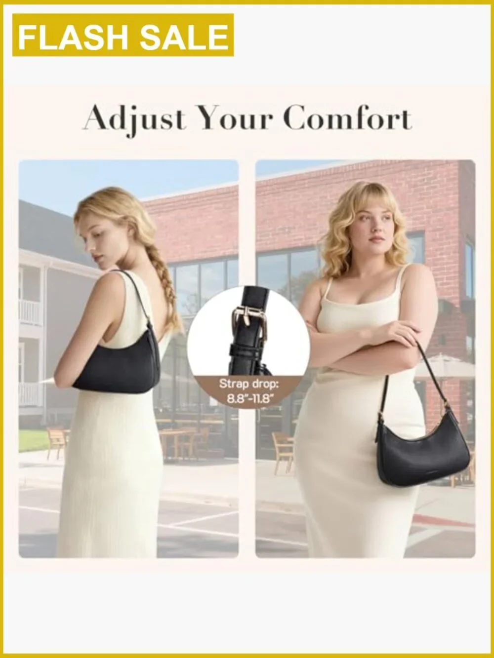 Vegan Leather Hobo Shoulder Bag Small Crossbody Purse